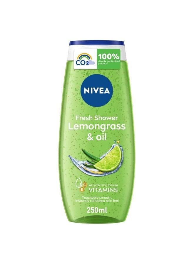 Nivea Fresh Shower Lemongrass & Oil Skin Protecting Formula with Vitamins 250ML - Image 2